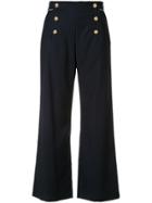 Loveless Button Flair Trousers - Blue