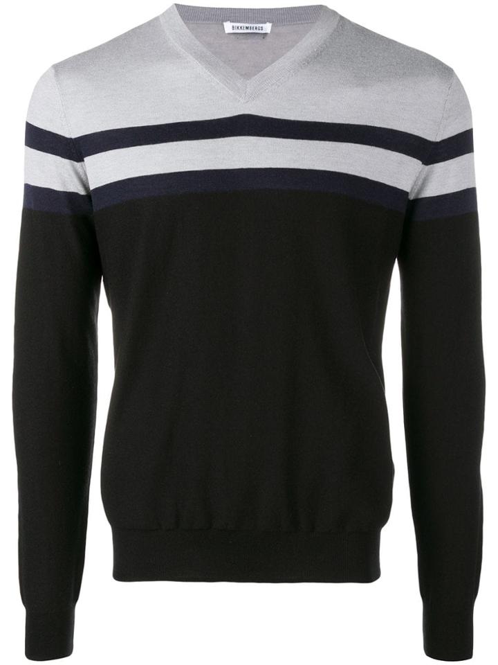 Dirk Bikkembergs Panelled Stripe Sweater - Black
