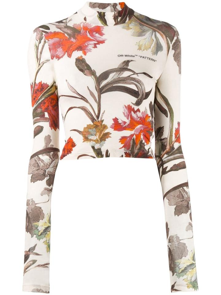 Off-white Floral Turtleneck - 0299 Off White