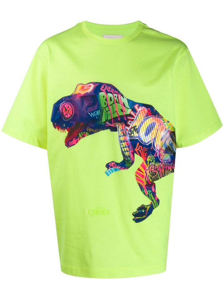 Juun.j Graffiti Dinosaur T-shirt - Yellow
