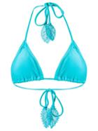 Martha Medeiros Triangle Bikini Top, Women's, Size: Medium, Blue, Polyamide/spandex/elastane