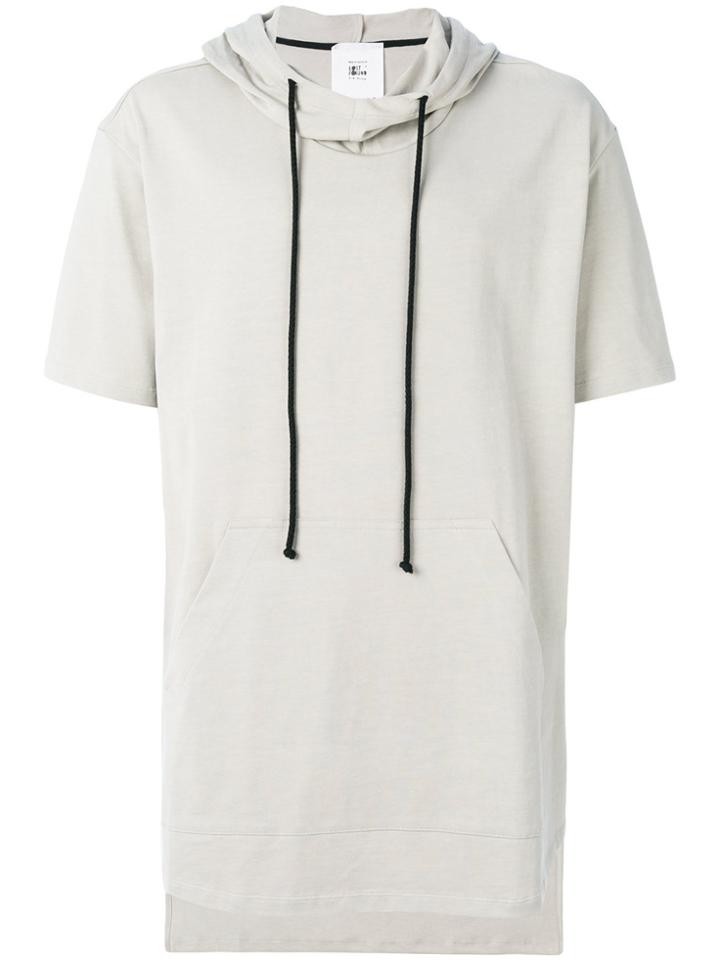 Lost & Found Rooms Hooded Short Sleeve Sweatshirt - Grey
