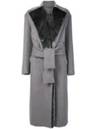 Max Mara Belted Single-breasted Coat - Grey