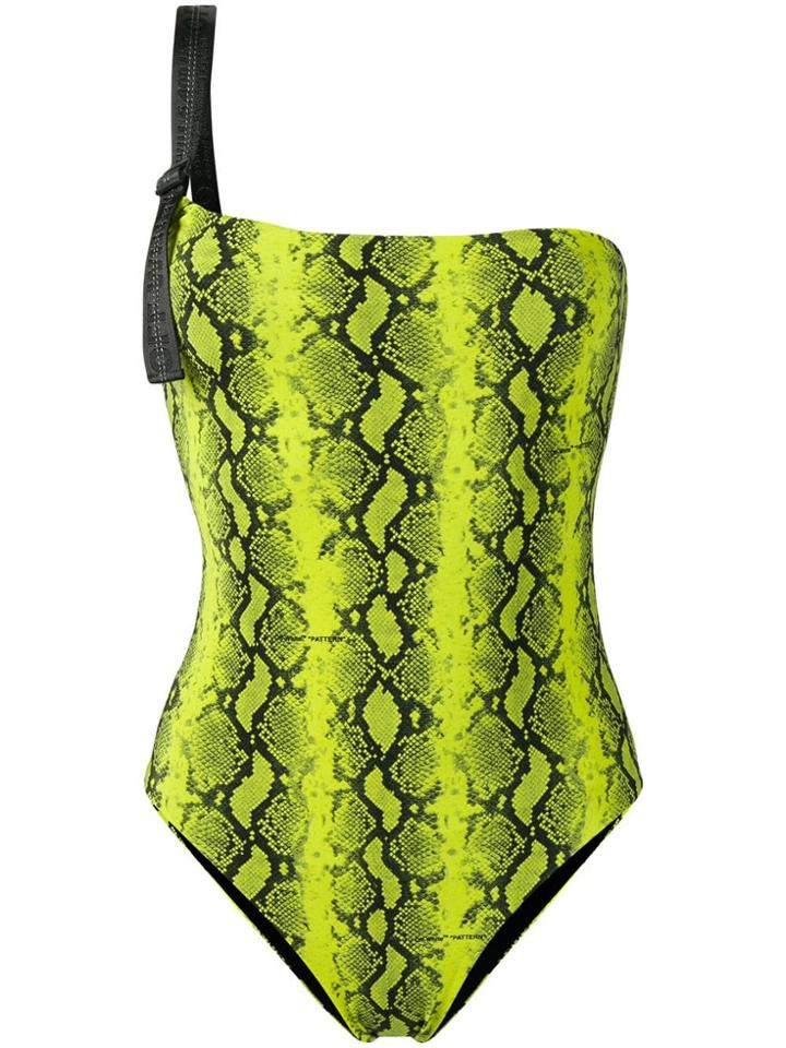 Off-white Snake Print Swimsuit - Green