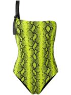 Off-white Snake Print Swimsuit - Green