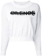 Anrealage Silence Logo Sweatshirt, Women's, Size: 38, White, Nylon/rayon