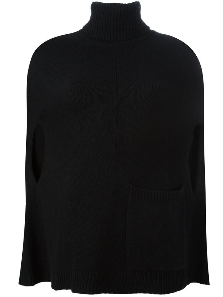 Joseph Turtleneck Cape Sleeves Jumper, Women's, Size: Small, Black, Cashmere