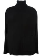Joseph Turtleneck Cape Sleeves Jumper, Women's, Size: Small, Black, Cashmere