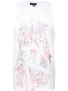 Comme Des Garçons Homme Plus Printed Tank - White
