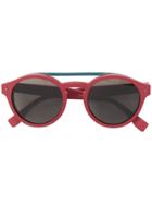 Fendi Eyewear Round Aviator Sunglasses - Red