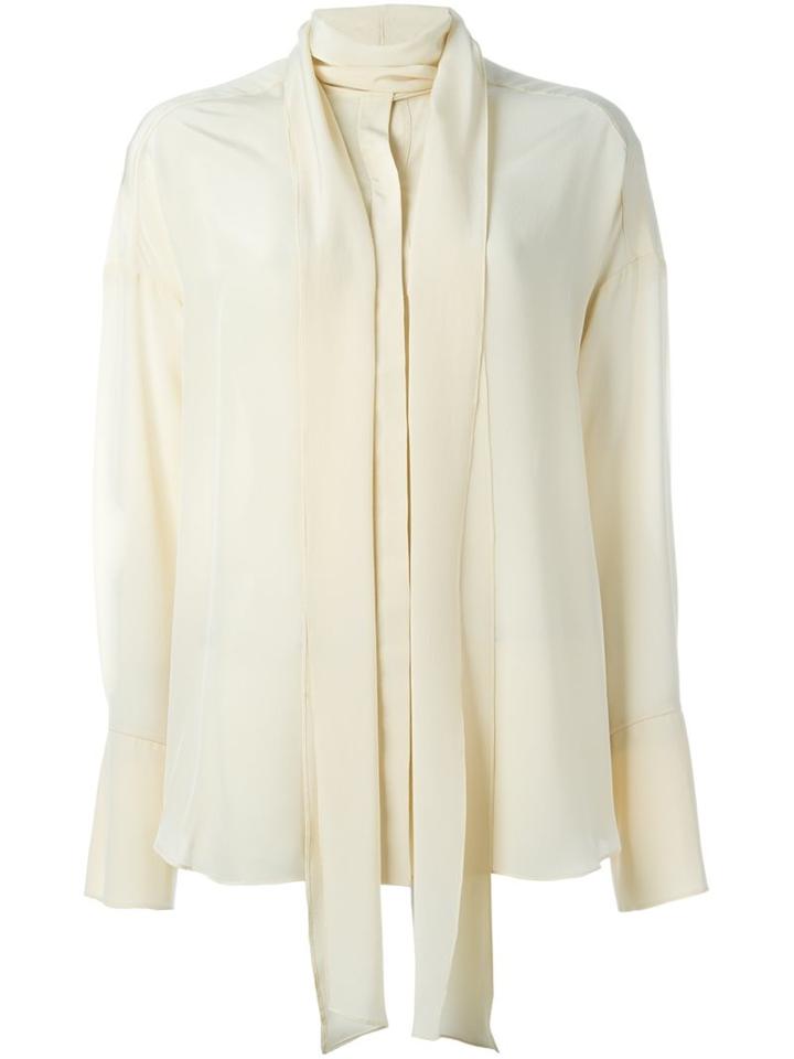 Chloé Pussy Bow Blouse, Women's, Size: 40, Nude/neutrals, Silk