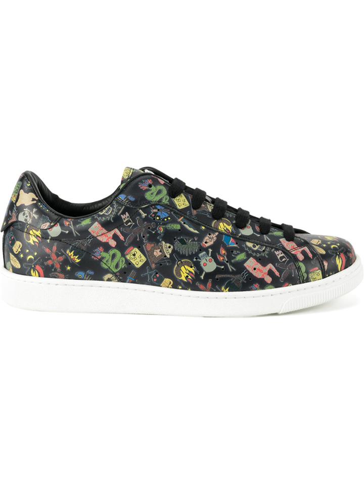 Dsquared2 Santa Monica Printed Sneakers - Black