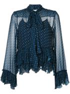 See By Chloé Embroidered Frill Blouse - Blue