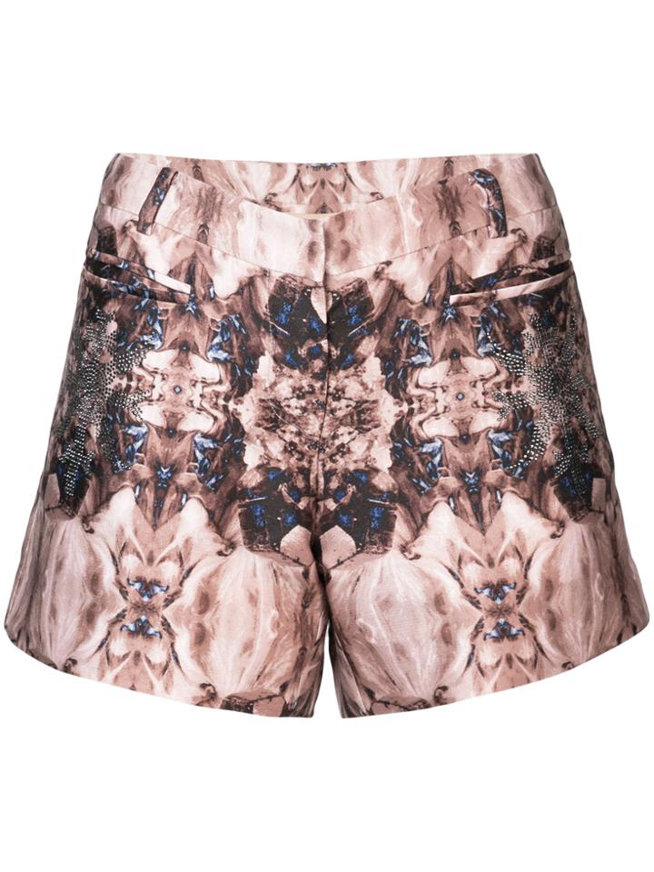 Thomas Wylde Printed Short Shorts - Brown