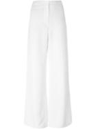 Ann Demeulemeester Wide Flare High Waist Palazzo Pants, Women's, Size: 36, White, Linen/flax/nylon/cotton/rayon
