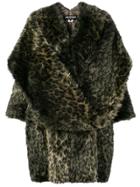 Junya Watanabe Leopard Faux Fur Coat - Green