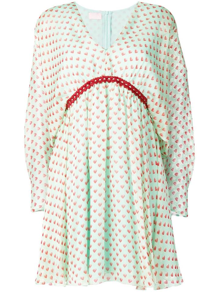 Giamba Heart Print Mini Dress - Green