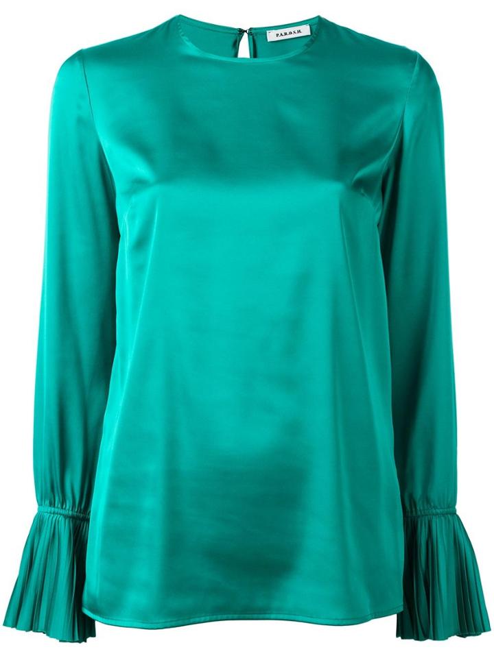 P.a.r.o.s.h. Pleated Trim Blouse - Green