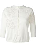 Ermanno Scervino Lace Detail Cardigan, Women's, Size: 38, White, Cotton/polyamide