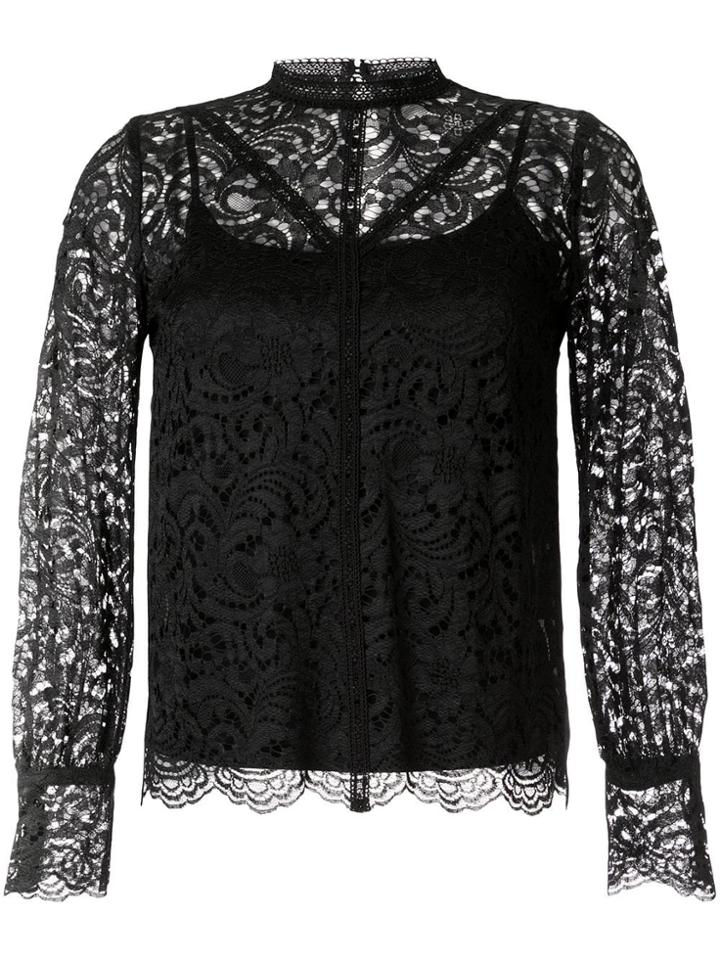 Loveless Paisley Lace Blouse - Black