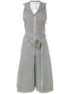 Chloé Pinstriped Dungaree Jumpsuit - Blue