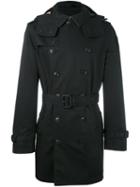 Burberry Double Breasted Coat, Men's, Size: Medium, Black, Cotton/linen/flax/polyester