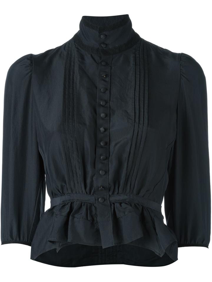 Dsquared2 'victorian' High Collar Blouse - Black