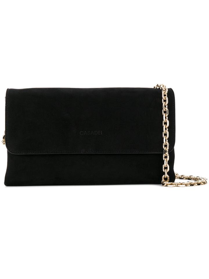 Casadei Foldover Clutch Bag - Black