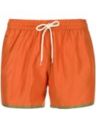 Nos Beachwear Contrast Trim Swim Shorts - Orange