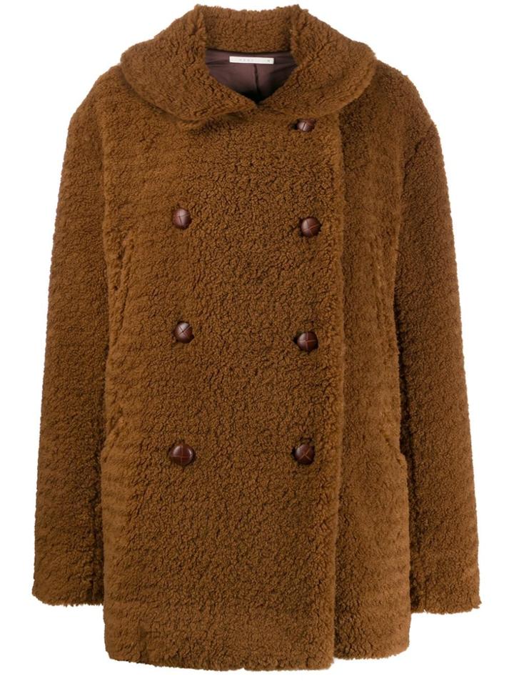 6397 Shearling Peacoat - Brown