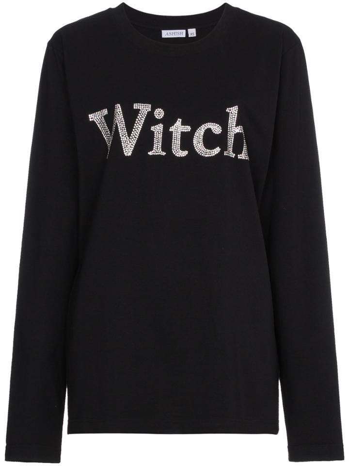 Ashish Diamante Witch Top - Black