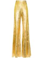 Halpern High-waisted Flared Trousers - Gold