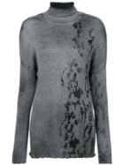 Avant Toi Printed Roll-neck Jumper - Grey