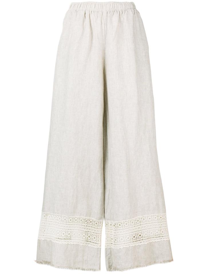 Gold Hawk Capri Lace Trousers - Nude & Neutrals