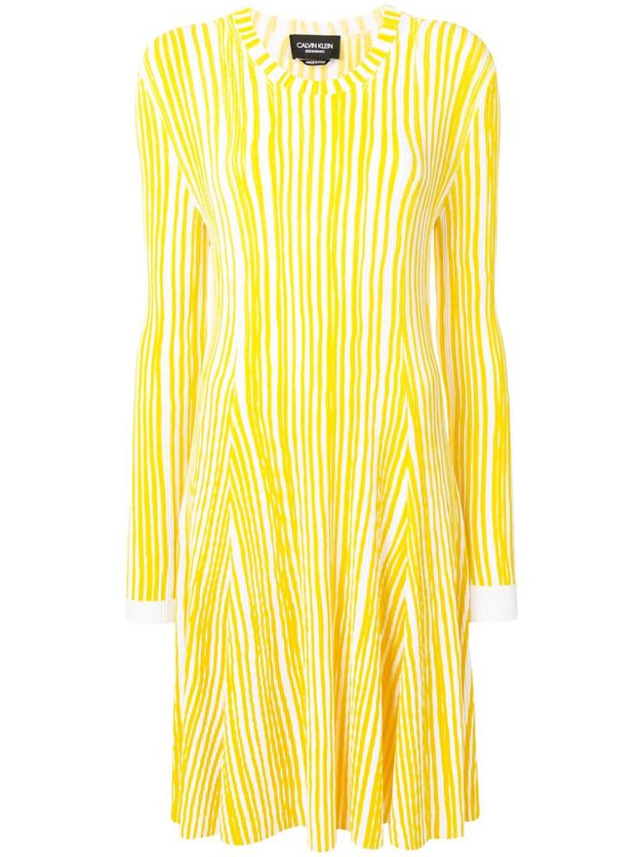 Calvin Klein 205w39nyc Striped Knit Dress - Yellow