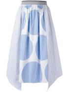 Stella Mccartney Stripe Panel Skirt, Women's, Size: 36, Blue, Cotton