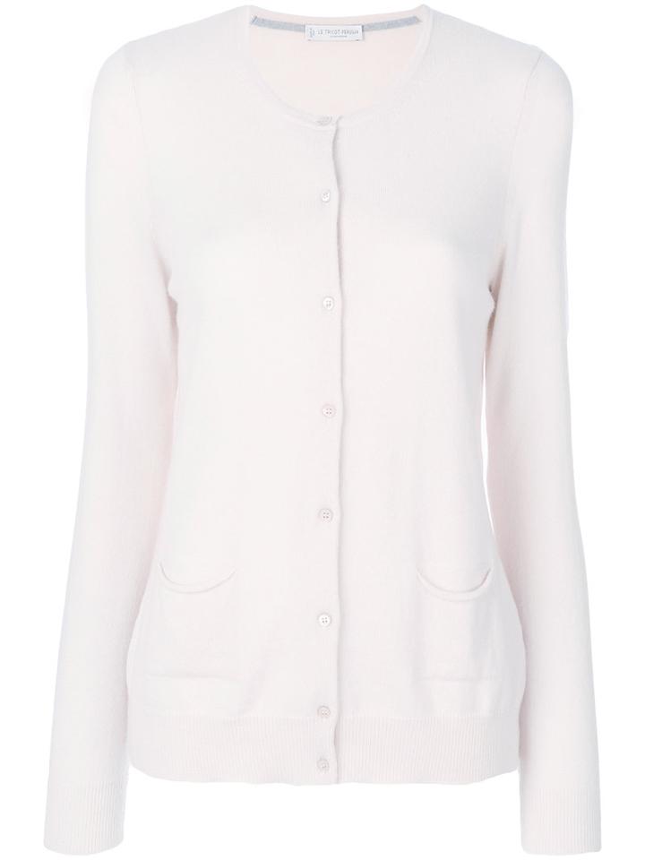 Le Tricot Perugia - Cashmere Cardigan - Women - Cashmere - M, Pink/purple, Cashmere