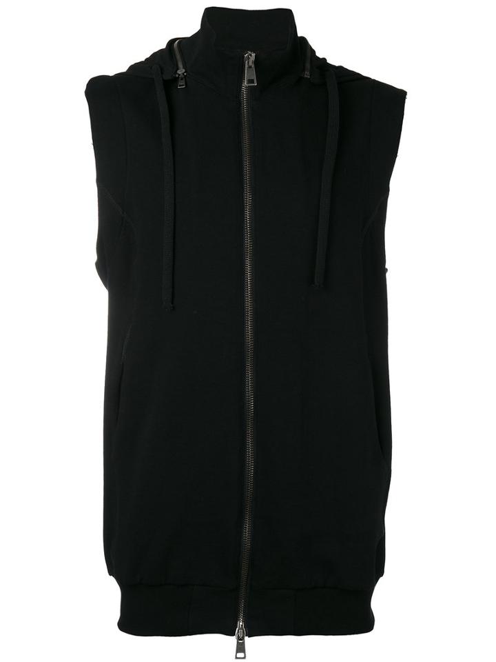 Andrea Ya'aqov - Zipped Waistcoat - Men - Cotton - L, Black, Cotton