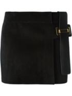 Anthony Vaccarello Suede Mini Skirt