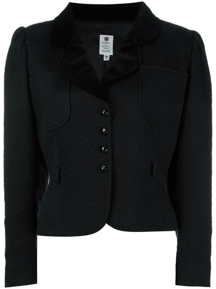 Emanuel Ungaro Pre-owned Jacquard Cropped Jacket - Black
