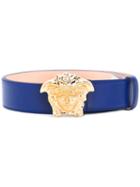 Versace - Medusa Buckle Belt - Women - Calf Leather - 95, Blue, Calf Leather