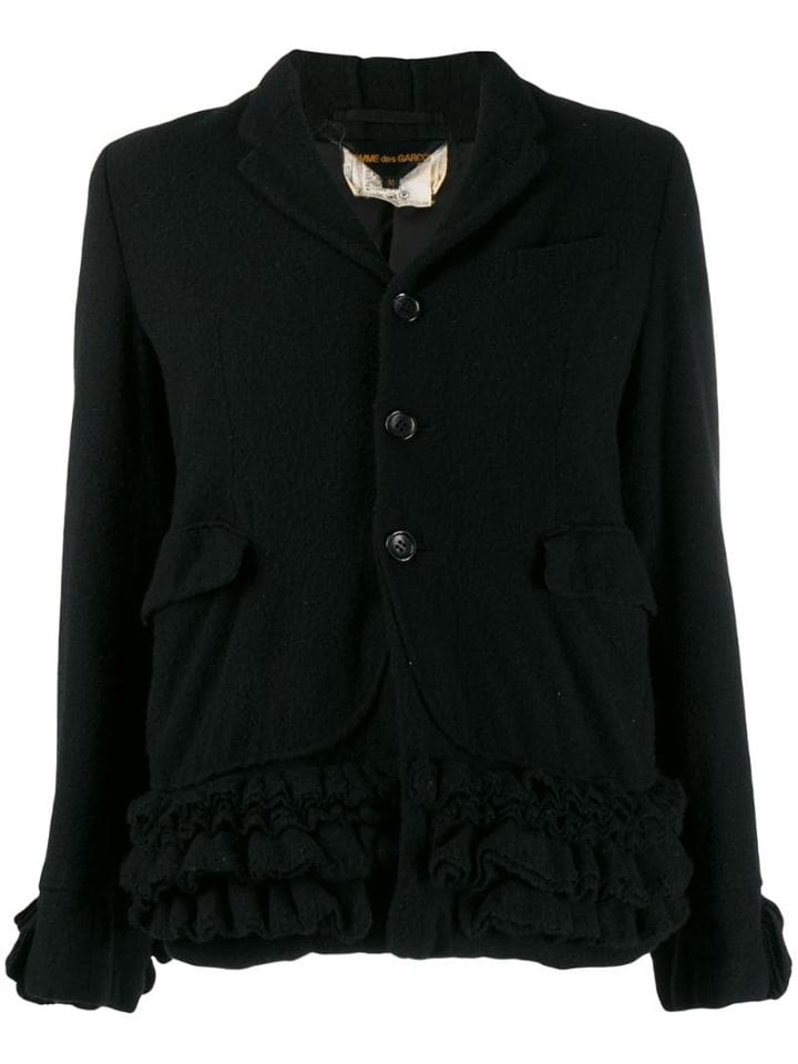 Comme Des Garçons Pre-owned 1990's Ruffled Button-down Jacket - Black