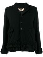 Comme Des Garçons Pre-owned 1990's Ruffled Button-down Jacket - Black