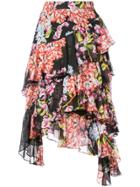 Josie Natori Hokkaido Blossom Tiered Skirt - Black