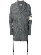 Thom Browne 4-bar Baby Cable Mohair Cardigan - Grey