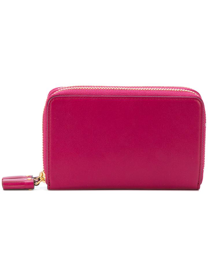 Anya Hindmarch Logo Plaque Zip Wallet - Pink & Purple