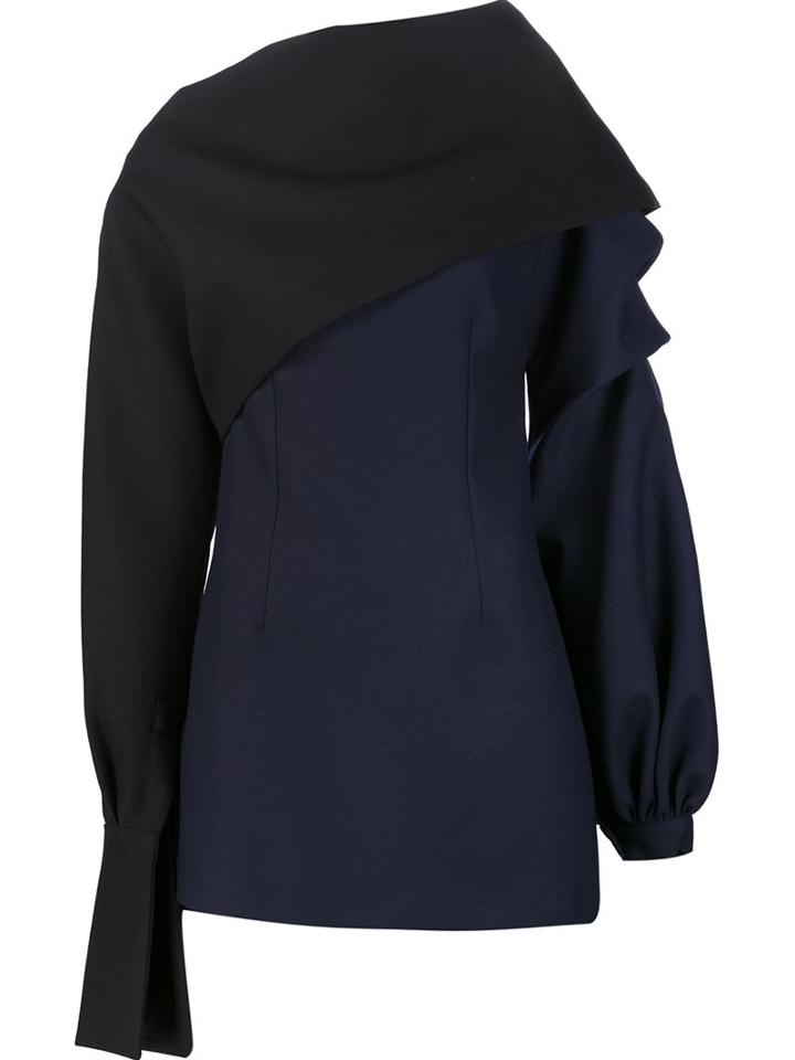 Jacquemus 'la Robe' Cape Dress, Women's, Size: 36, Blue, Cotton/wool