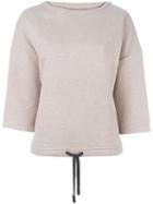 Eleventy Embellished Neckline Sweatshirt, Women's, Size: Large, Nude/neutrals, Cotton