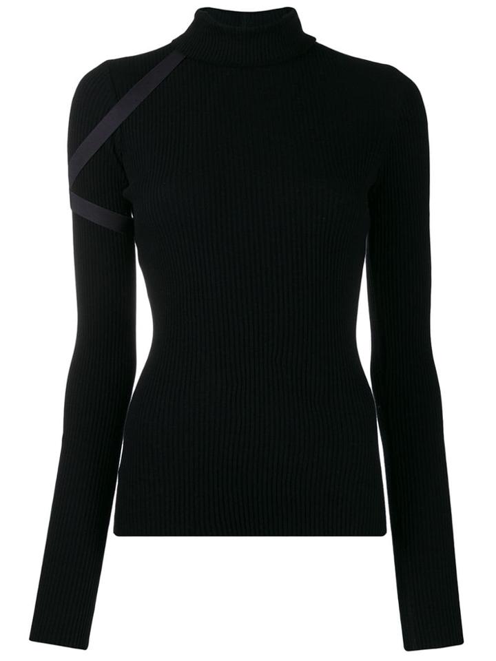 Helmut Lang Turtleneck Ribbed Top - Blue