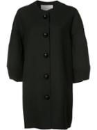 Carolina Herrera Buttoned Oversized Coat, Women's, Size: 4, Black, Angora/wool/cashgora